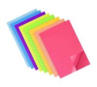 Alipis 8pcs Lined Sticky Memo Pads Neon Colors Portable Self-Adhesive Notes Lovely Tabs for Office, School, and Home Use