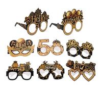 Alipis 8pcs Paper Birthday Glasses: Happy Birthday Party 50th Eyeglasses Decoration - Funny Photo Booth Props For 50-Year-Old Celebration
