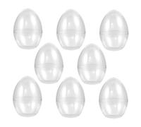 Alipis 8pcs Plastic Easter Egg Boxes, Large Fillable Party Favor Containers Flat Bottom, Jumbo Craft Storage for Easter Candy and Decorations