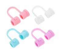 Alipis 8Pcs Silicone Straw Covers Caps Reusable Straw Protectors Dustproof Toppers for Tumblers with Cute Design in Pink Purple White for Parties and Outdoor Use