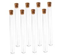 Alipis 8Pcs Smooth Glass Test Tubes with Cork Stoppers Chemically Resistant Laboratory Storage Containers for Scientific Experiments Teaching and Research