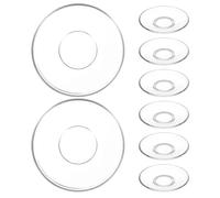 Alipis 8pcs Transparent Glass Saucer Plates for Coffee Tea Mug Round Clear Snack Dish Tray Stable Stackable Glass Coasters for Party Serving and Daily Use
