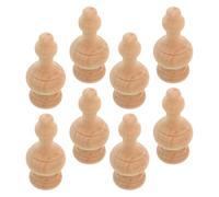 Alipis 8pcs Unfinished Solid Wood Furniture Finials 6.5x2.5cm Decorative Small Porch Balusters for Staircase Handrail and DIY Craft Projects
