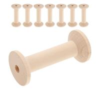 Alipis 8pcs Unfinished Wood Spools Portable Organizer for Embroidery and Sewing Crafts Natural Thread Holders for Wire Weaving Compact Wooden Bobbins for DIY Home Use