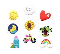 Alipis 9Pcs Creative Refrigerator Magnets Cute Cloud Rainbow Sun Moon and More Fun Decor for Home Kitchen Office and Present Giving and Magnetic Material