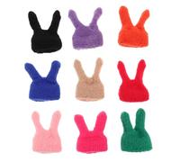 Alipis 9pcs Mini Doll Hats Knitted Wine Toppers Christmas Ornament Hats Knitting DIY Crafts