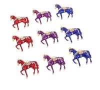 Alipis 9pcs Small Horse Phone Case Back Sticker Flatback Horse Charms Zodiac Horse Charm for DIY Craft Keychains Phone Accessories Alloy Hanging