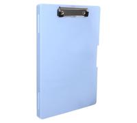 Alipis A4 Document Organizer File Folder Box with Clipboard Writing Pad, Plastic Card Storage Box for Office and School Supplies, Blue Side-Opening File Case for Document and Business
