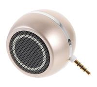 Alipis A5 Mini Plug-in Speaker with 3.5mm Audio Input, Portable External Loudspeaker for Phone, Desktop Voice Box with Bass Enhancement, Gold Finish for Travel and Home Use