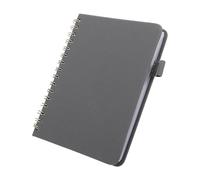 Alipis A6 Pocket Address Book with A-z Letter Tabs, Grey Double Spiral Phone and Email Organizer, 64 Sheets Alphabet Index Telephone Number Notebook for Office and Home Use