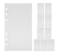 Alipis A6 Size Matte PP Binder Pockets, 5pcs Removable Loose Leaf Plastic Organiser Notebook Inserts for 6-Ring Binders, Document Filing and Planner Divider Accessories, Suitable for