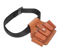 Alipis Adjustable Leather Gardening Tool Waist Bag with 5-Slot Pruner Holder, Nylon Belt Pouch for Gardeners, Sturdy Tool Storage Organizer for Outdoor Yard Work