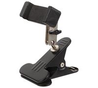 Alipis Adjustable Phone Holder Mount Clamp Phone Holder for Treadmill and Webcasts with Full Rotation Strong Stable Support Metal Plastic Desktop Stand for Smartphones Black