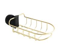 Alipis Adjustable Stainless Steel Faucet Storage Rack with Clamp Design No Drill Sponge Organizer and Soap Basket for Kitchen and Bathroom Sink Golden Finish Easy Installation and
