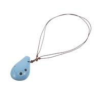 Alipis Alto Ceramic Ocarina for Beginners Precision Tuned Wind Instrument for Adults Learn Portable Musical Flute Blue Ocarina for Student Practice and Music Exploration