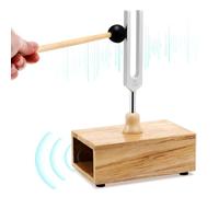 Alipis Aluminium Alloy 528Hz Tuning Fork Set Black Mallet and Wooden Resonance Box for Yoga Meditation and Hearing Test