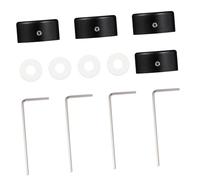 Alipis Aluminium Alloy Metal Button Caps with Internal Rubber Pad 4 Sets Pedal Footswitch Toppers to Extend Service Life Black Colour and Enhanced Durability for Guitar Effect Pedals