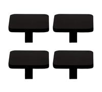 Alipis Aluminum Cabinet Knobs Drawer Handles 4pcs with Comfortable Grip and Reliable Square Design, Simple European Style Black Finish for Family Use Suitable for Cabinets and Bookcases