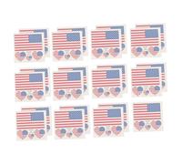 Alipis American Flag Washable and Removable Assorted Colour Temporary Tattoos 25pcs Decorative Tattoos Sticker for Face and Mobile Phones for Party and Celebration