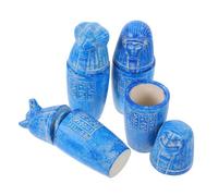 Alipis Ancient Egypt Collection Figurines Pyramid Decor Miniature Canopic Jars Set