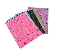 Alipis and Easy to Cut 6pcs A5 Pu Leather Fabric with Glitter Star Pattern Good Toughness for Crafts and Sewing Suitable for Shoes Materials and Handmade Projects