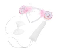 Alipis Animal Costume Props Set Sparkling Sheep Ear Headband Bowtie Tail Kit for Parties Dances Performances Eye Catching Sequins Design