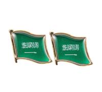 Alipis Arabia Flag Versatile Travel Souvenir Accessories 2pcs Lapel Pins with Epoxy Resin and Iron Material for Bags and Hats, Gift for Special Occasions