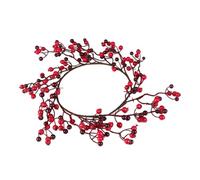 Alipis Artificial Christmas Wreath with Red Berries and Leaves Lightweight Holiday Garland for Door Wall Fireplace Decoration Multi Use Xmas Party Accessory Branch Festive Pinecone Design