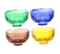 Alipis Artificial Crystal Water Offerings Bowls Set 4pcs 6cm Buddha Worship Cups Meditation Water Containers Buddhist Accessories for Temple Rituals