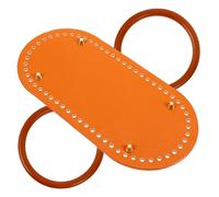 Alipis Artificial Leather Crochet Bag Base with Handle Wood and Metal DIY Purse Shaper for Handbag Crafting Convenient Knitting Basket Bottom for Handmade Bags