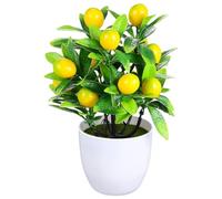 Alipis Artificial Lemon Tree Mini Potted Plant Fake Small Plant Ornament for Home Office Decor Plastic Desktop Adornment for Friends