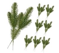 Alipis Artificial Pine Needle Picks Multi-purpose Decorations 15pcs Plastic Green Faux Pine Branches Sturdy DIY Garland Wreath Enhancements for Wedding and Commercial Place