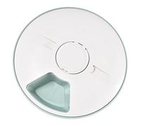 Alipis Automatic Pet Feeder 6-meal Timed Feeding Bowl for Cats and Dogs, Green and White, Programmable Portion Control Pet Food Container for Home Use