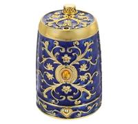 Alipis Automatic Toothpick Holder Toothpick Dispenser, Plastic, Blue, No Direct Touch, One-handed Operation, Retro Minimalist Decorative for Home Bathroom