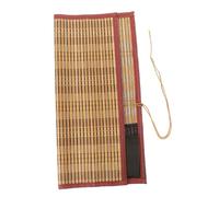 Alipis Bamboo Roll Up Pencil Case with Cotton Rope and Cloth Portable Calligraphy Brush Holder Pouch for Art Supplies Large Storage for Brushes Lightweight and Organizer for Artists and