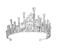 Alipis Baroque Ice Snow Crown Silver Rhinestone Wedding Tiara for Women Bride Birthday Prom Halloween