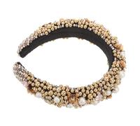 Alipis Baroque Pearl Crystal Headband for Women Wide Sponge Hairband Stylish Girl Hair Accessories Elegant Wedding Party Birthday Festival Hair Hoop