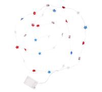 Alipis Battery Operated Fourth of July String Light with American Flag Design LEDs Patriotic Independence Day Decoration for Outdoor Party Ambiance