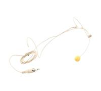 Alipis Beige Wired Headset Microphone Omnidirectional Condenser Mic, Single Over-Ear Earset Microphone Lock and Earhook for Lectures, Singing, and Customer Service