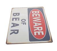 Alipis Beware of Bear Sign Vintage Warning Sign for Outdoor Use Backyard Alert Public Safety Caution Wall Art for Hunting Cabin and Garden Decor