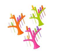 Alipis Bird and Tree Branch Picks Set of 3 Fruit Sticks Orange, Pink, and Green Decorative Cake Flag Picks for Party Dessert Appetizers