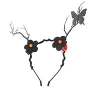 Alipis Black Butterfly Tree Branch Headband for Floral Fairy Hair Hoop with Dried Branches Bohemian Goddess Hair Accessory for Christmas Wedding Party and Costume Events