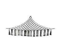 Alipis Black Cotton Corner Stuffed Animal Storage Hammock, Handmade Triangle Wall Hanging Net for Plush Toys, Decorative Bedroom Organiser for Boys and Girls Rooms