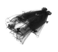 Alipis Black Gothic Butterfly Veil for Women Lightweight Mesh Bridal Headpiece Comfortable Fits for Halloween Vampire Bride Bachelorette Party Cosplay