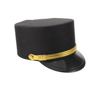 Alipis Black Train Uniform Accessory Vintage Conductor Cap Comfortable Material Train Engineer Hat for Adult Railway Staff Dress