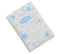 Alipis Blue PU Travel Passport Cover for Id and Bus Cards | Organized Document Access, Quick Boarding and Transit Use, Delicate Cartoon Texture, for Seminars and Check-in