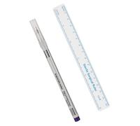 Alipis Blue Single-Head 0.5Mm Eyebrow Ruler Brow Tattoo Pen with Paper Positioning for Precise Brow Mapping and Tattooing Supplies Portable Makeup Marker