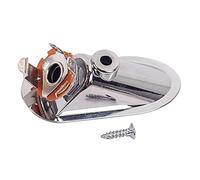 Alipis Boat Style Guitar Pickup Output Input Jack Plug Professional Indented Jack Plate Copper Steel Metal Plating Silver Chic Elegant Design Suitable for Bass and Other Instruments