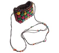 Alipis Boho Coconut Shell Crossbody Bag for Women with Lightweight Polyester Material and Compact Capacity, for Casual Strolls and Travel, Sized to Hold Essentials like Phone, Keys,