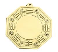 Alipis Brass Eight Diagrams Mirror Hanging Ornament in Antique Style for Door and Living Room, Decorative Wall Hanging Blessing Decor to Bring Luck and Enhance Home Ambience